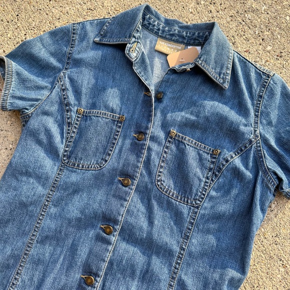 Vintage 90s Liz Claiborne Denim Maxi Dress Size 0 - Picture 2 of 5